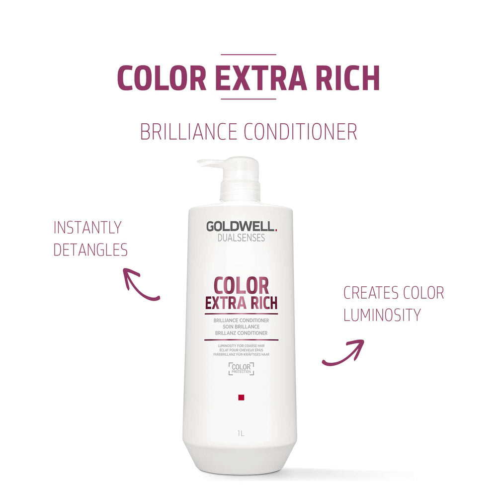 Applying Goldwell conditioner to wet hair demonstrating smoother detangling