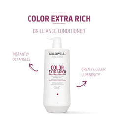 Applying Goldwell conditioner to wet hair demonstrating smoother detangling