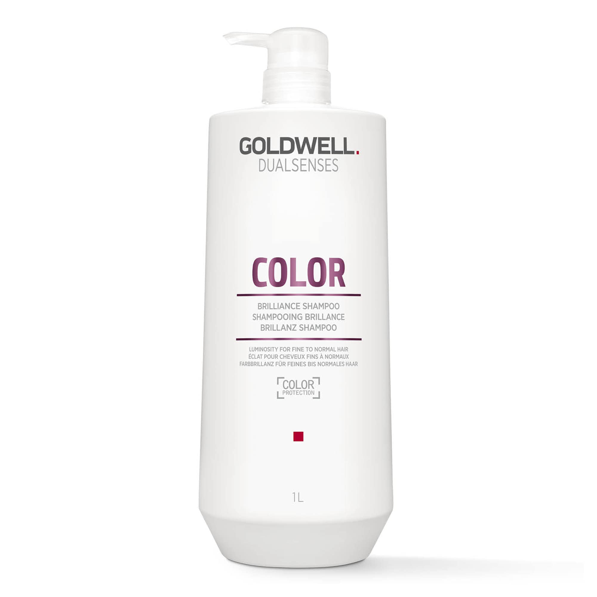Goldwell front bottle showing label and color protection benefits
