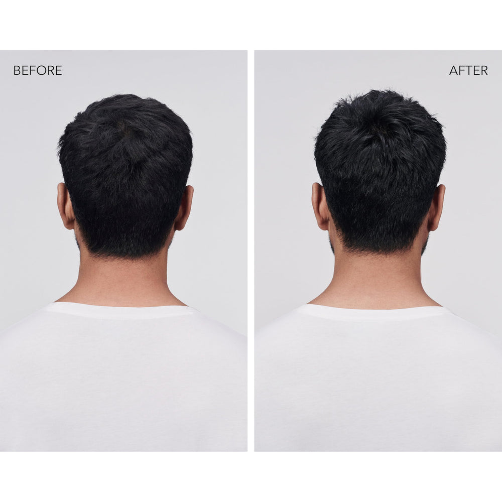 Before and after hair styled with Goldwell paste showing volume benefit