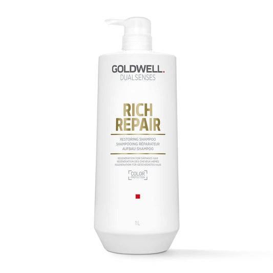 Goldwell bottle front view showing label and product benefits