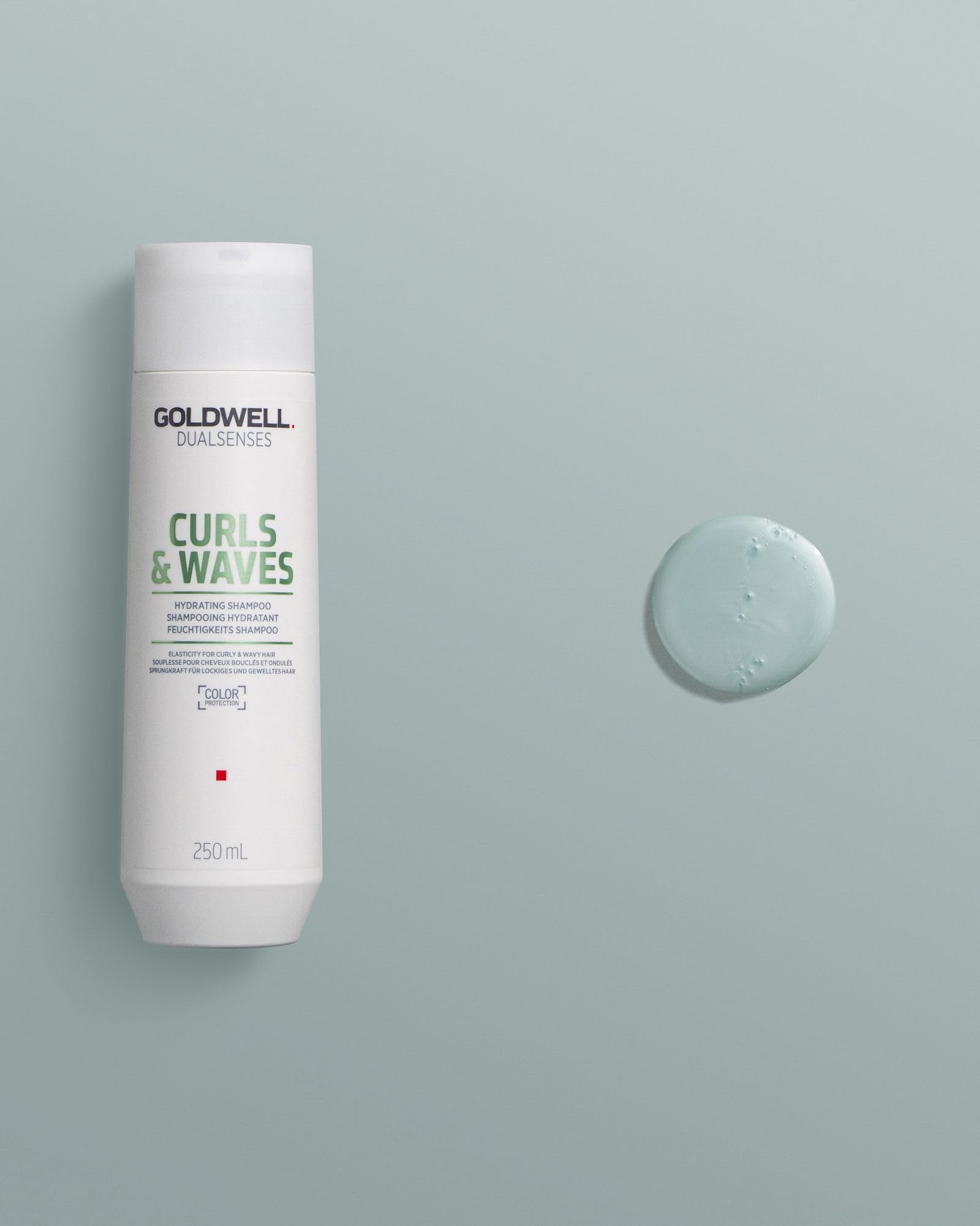 Shampoo on bathroom shelf with styling products showing salon-at-home benefit