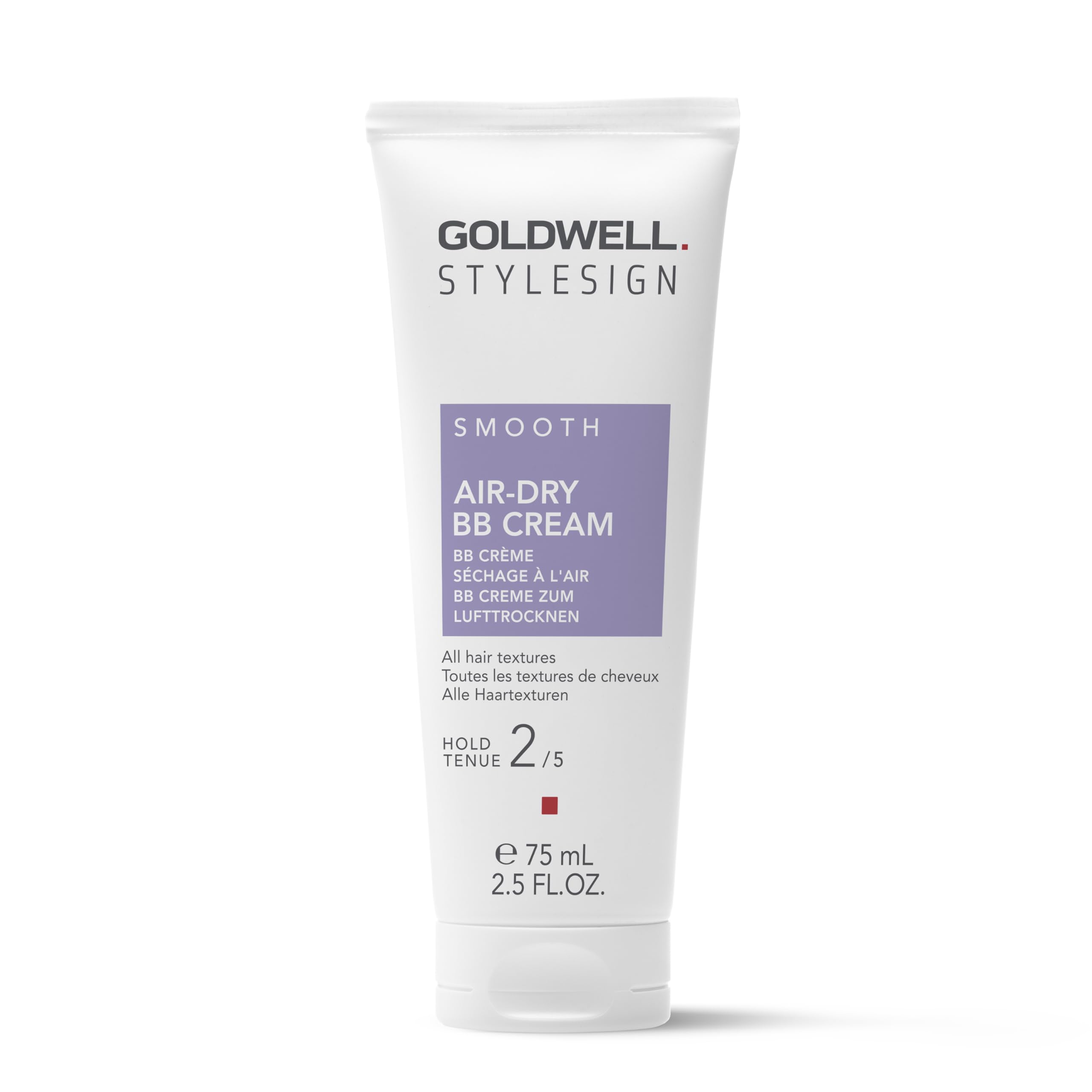 Goldwell front tube showing product name and packaging, smooth styling benefit
