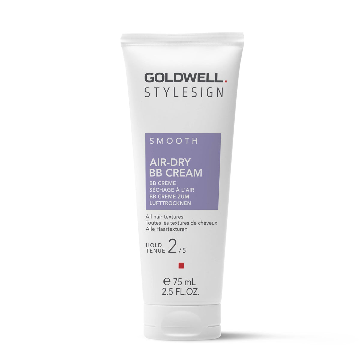 Goldwell front tube showing product name and packaging, smooth styling benefit