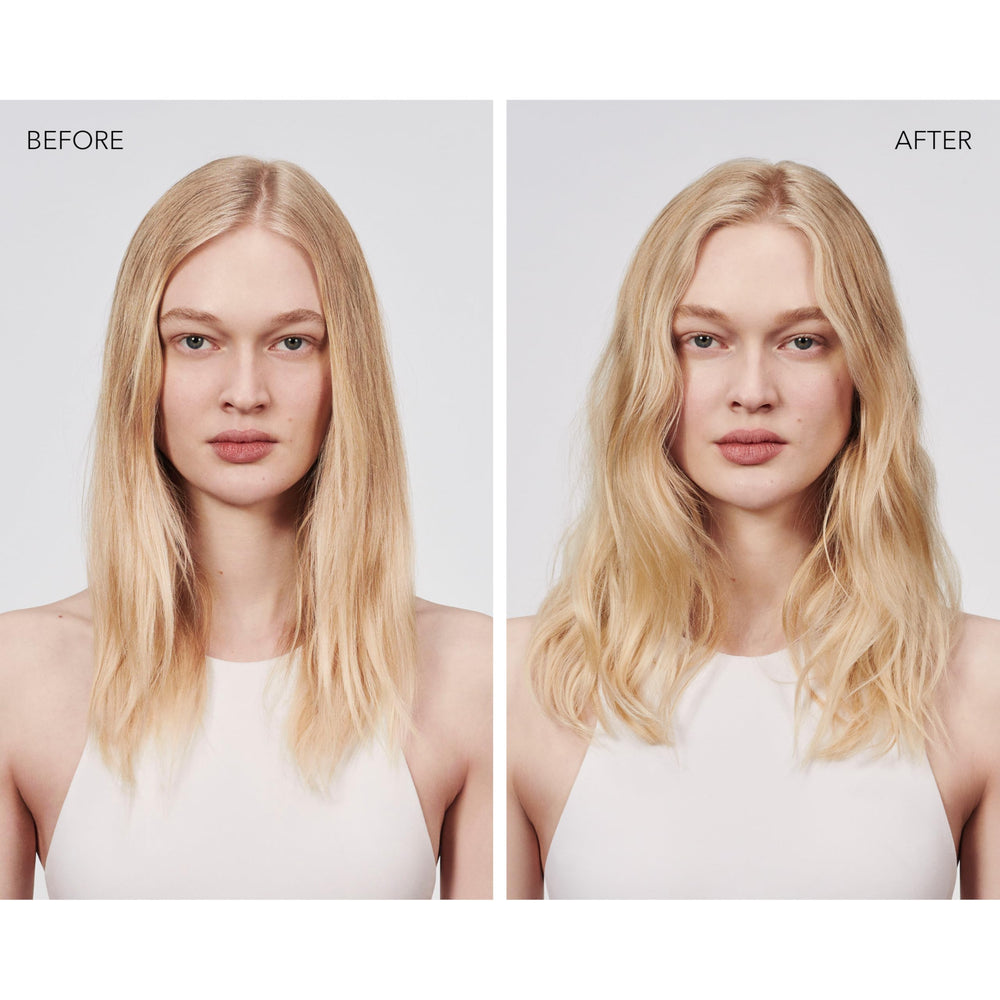 Goldwell before and after blow-dry prep demonstrating smoother finish benefit