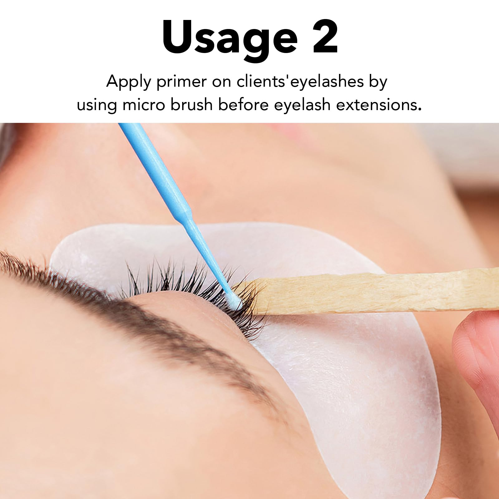 GOLLEEPRO primer applied with microbrush showing accurate pre-treatment and cleaner lashes