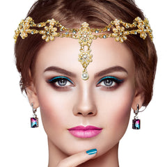 Gonioa front view showing full head chain and decorative layout, adds elegant sparkle