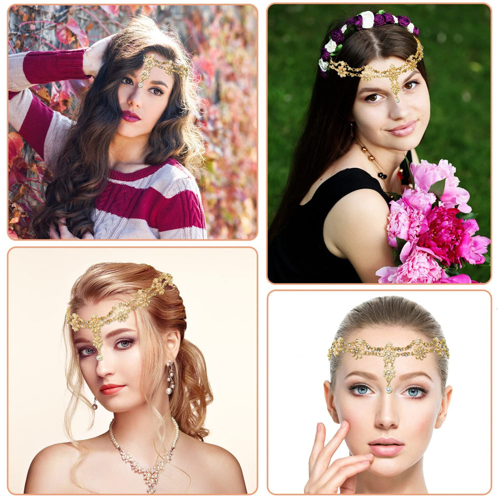 Gonioa styled with veil on bride, shows compatibility with wedding accessories