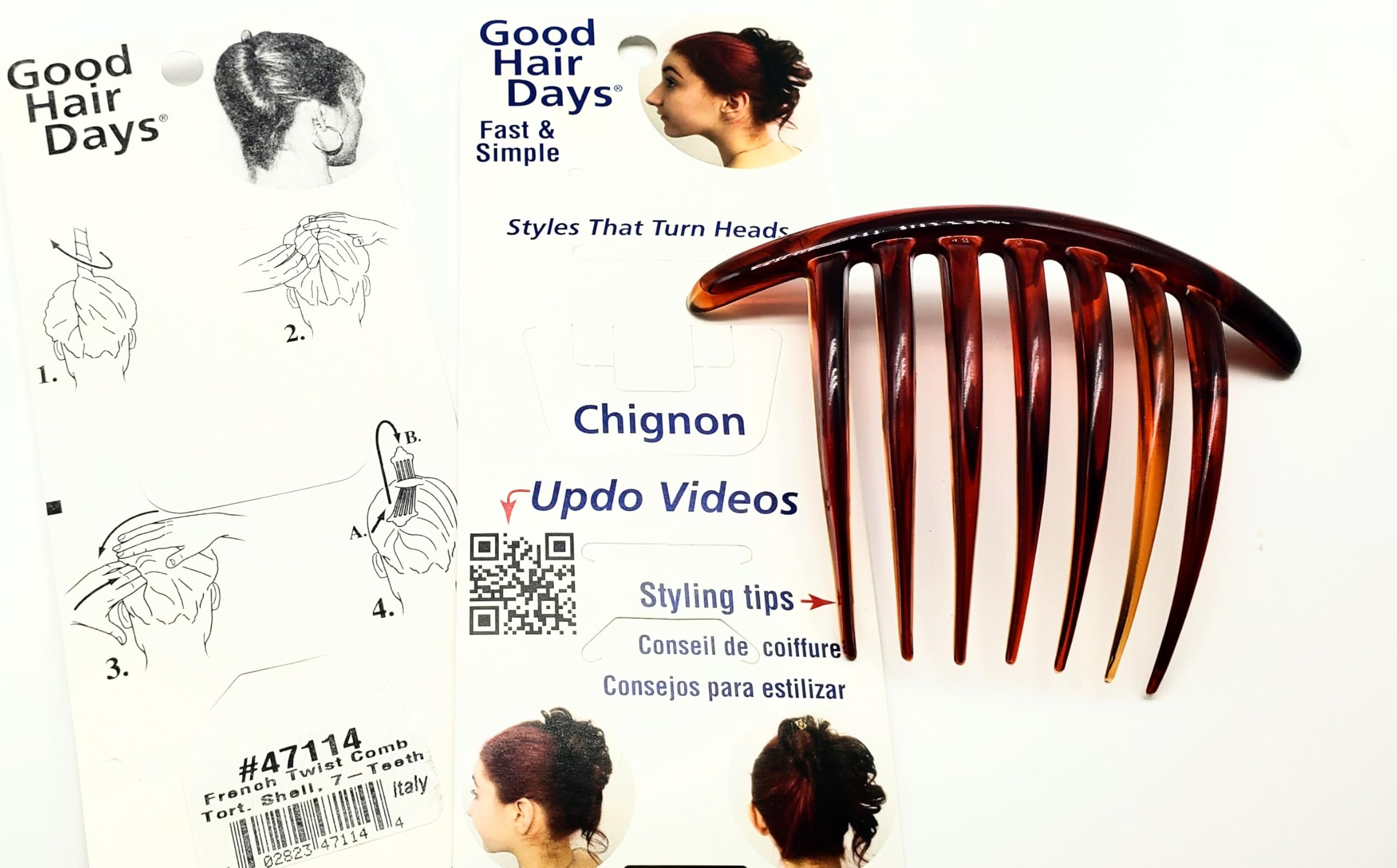 Good Hair Days close-up of seven curved teeth highlighting grip and smooth edges