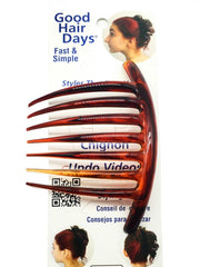 Good Hair Days front view tortoise shell comb showing elegant finish and secure hold