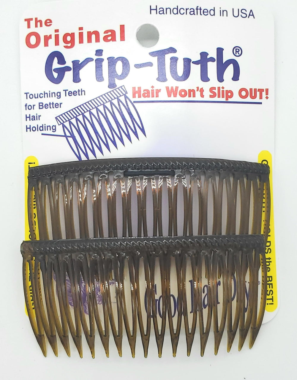 Good Hair Days tortoise-shell sidecomb front packaging showing classic design and durable hold