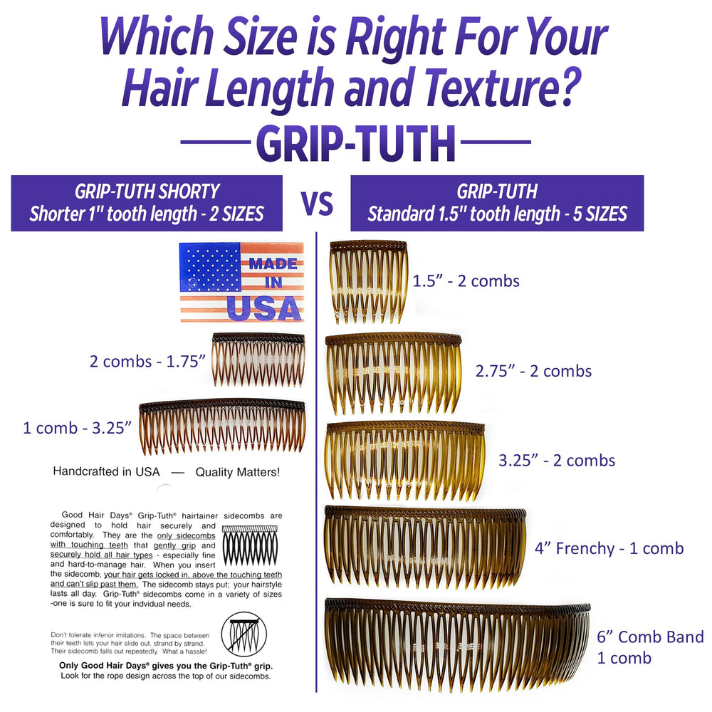 Good Hair Days comb in formal hairstyle adding subtle polished sparkle