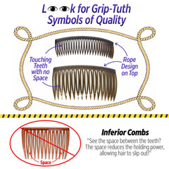 Good Hair Days pair of sidecombs laid flat showing matching tortoise pattern and backup set