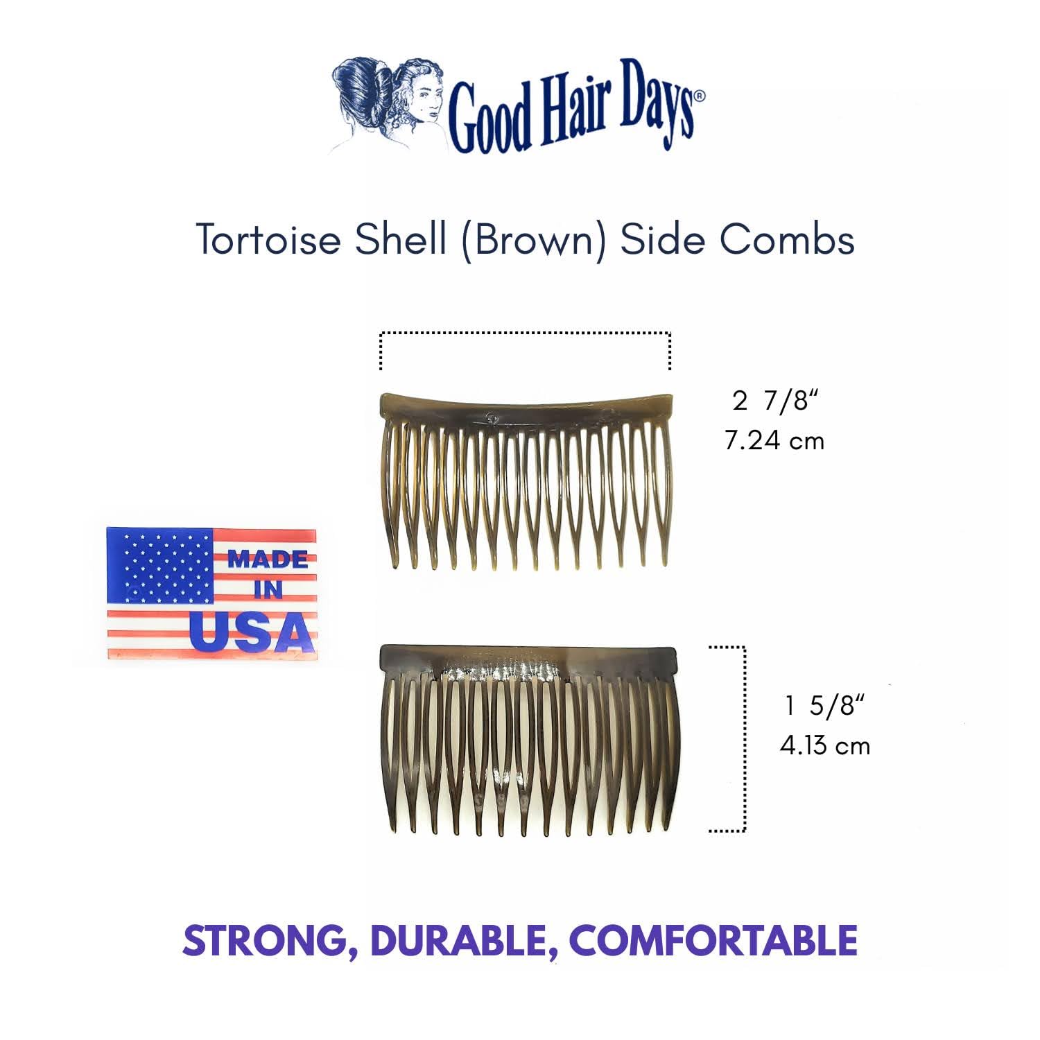 Good Hair Days curved comb profile against scale showing comfortable fit