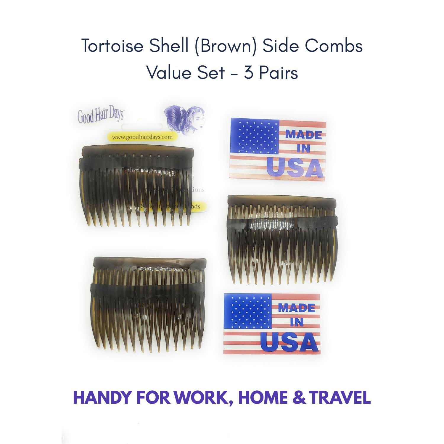 Good Hair Days comb in hand for size comparison and easy portability