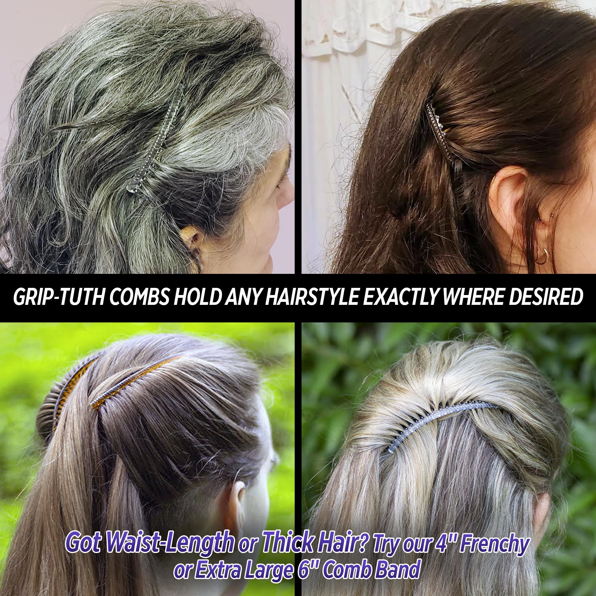 Good Hair Days close texture view of black comb showing smooth finish and durability