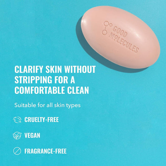Good Molecules close-up of bar texture creating creamy lather for gentle cleanse
