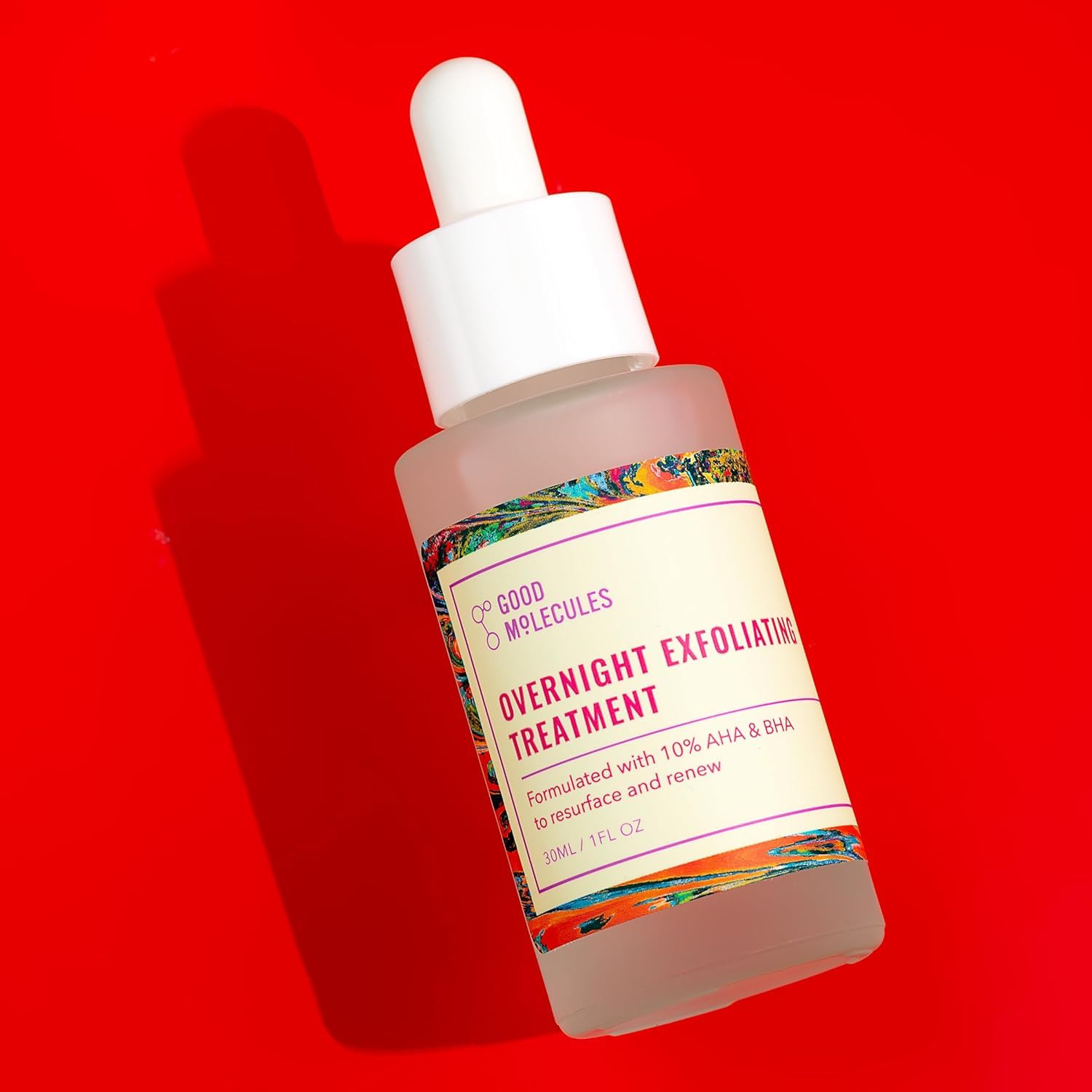 Good Molecules before and after texture comparison indicating smoother skin benefit