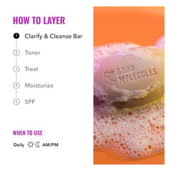 Good Molecules bar used in shower to clarify body acne and hydrate skin