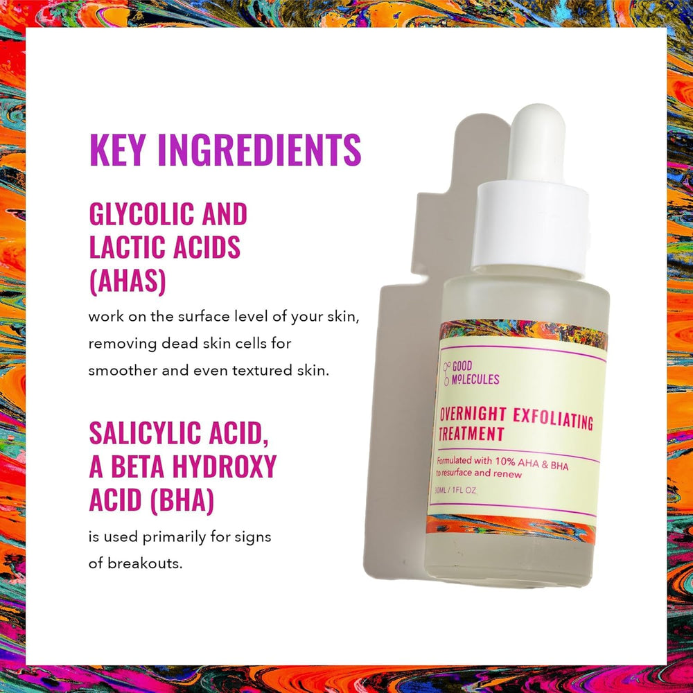Good Molecules label close-up highlighting acid blend and ingredient clarity