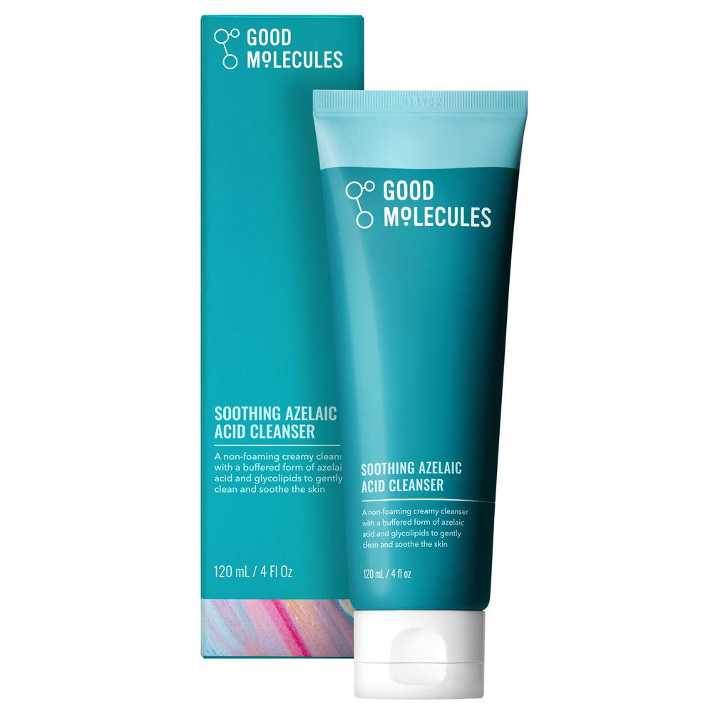 Good Molecules front packaging showing soothing azelaic cleanser benefits