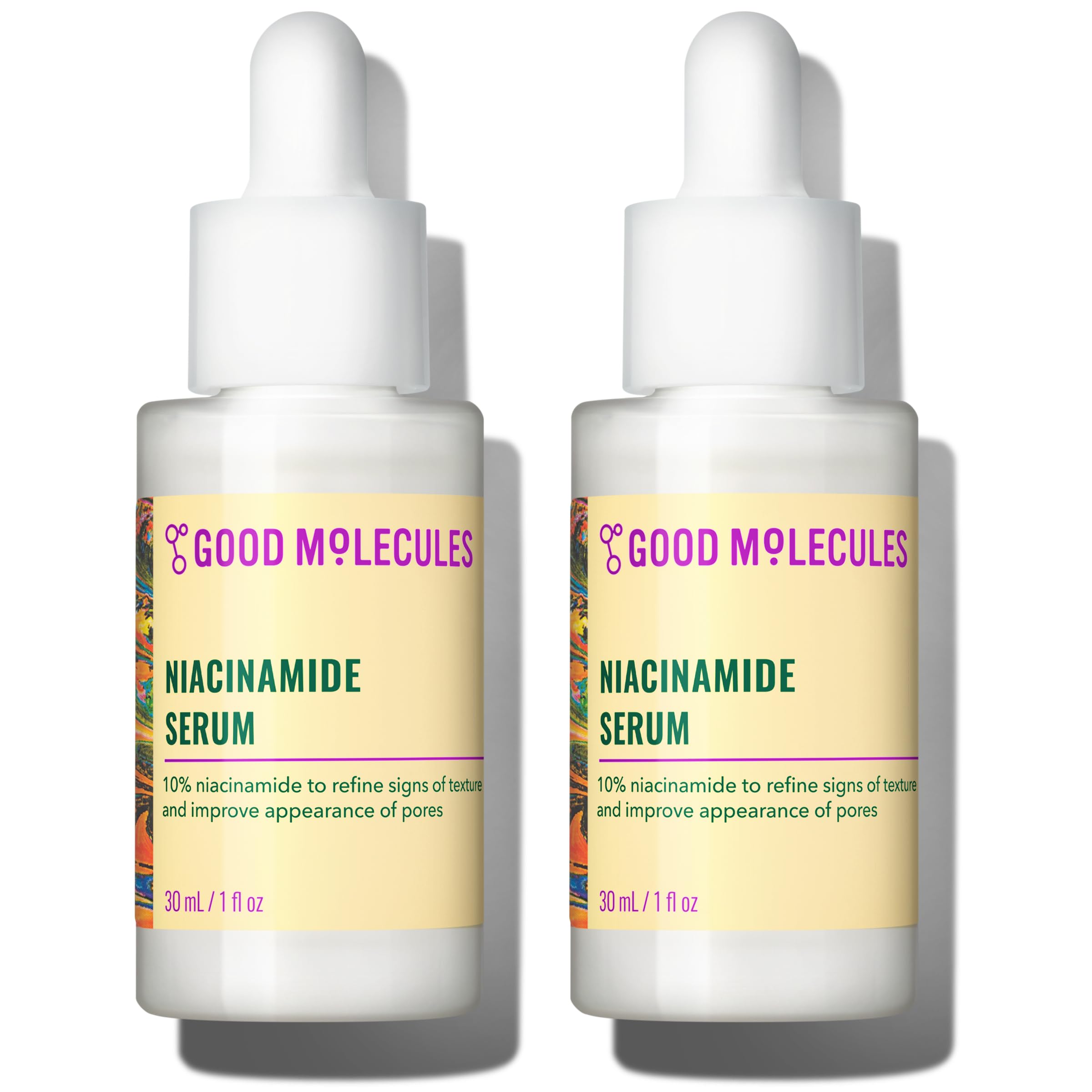 Good Molecules front packaging showing two bottles and product clarity benefit