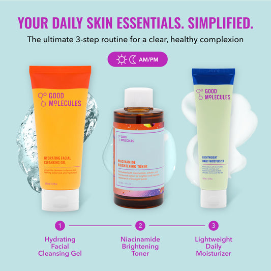 Good Molecules hydrating cleansing gel pump bottle close-up for gentle removal