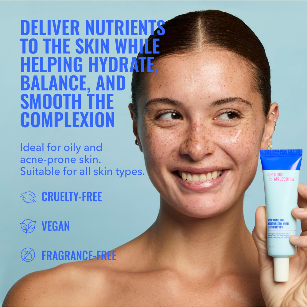 Good Molecules gel texture close-up highlighting lightweight, fast-absorbing feel