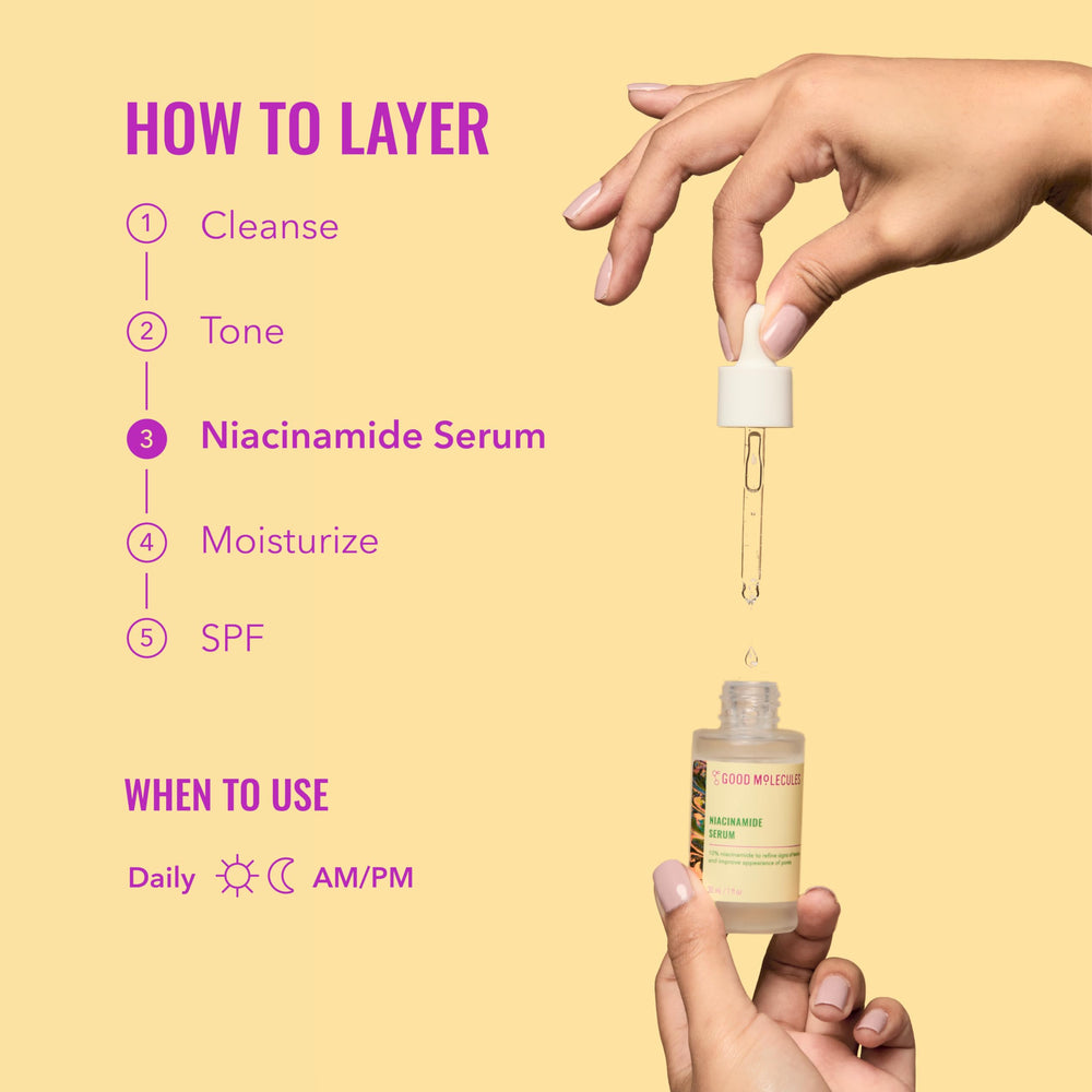 Product staged on vanity in morning routine scene showing layering with SPF and makeup prep benefit