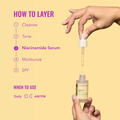 Product staged on vanity in morning routine scene showing layering with SPF and makeup prep benefit
