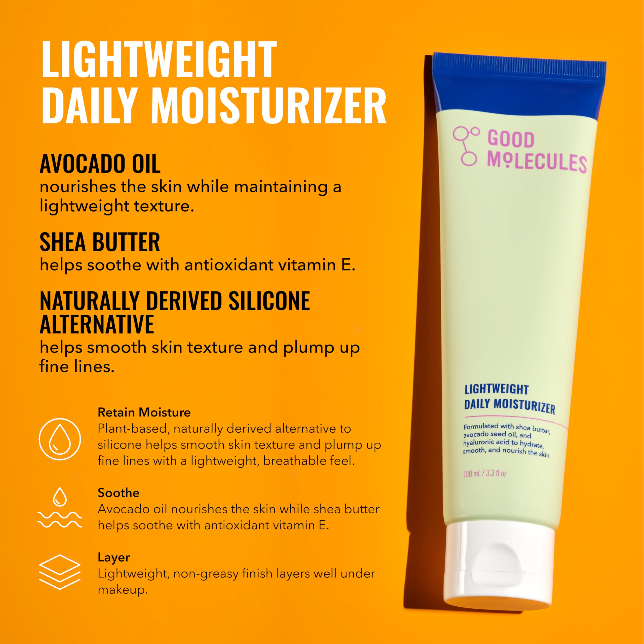 Good Molecules routine in use during morning skincare showing fast, easy application benefit