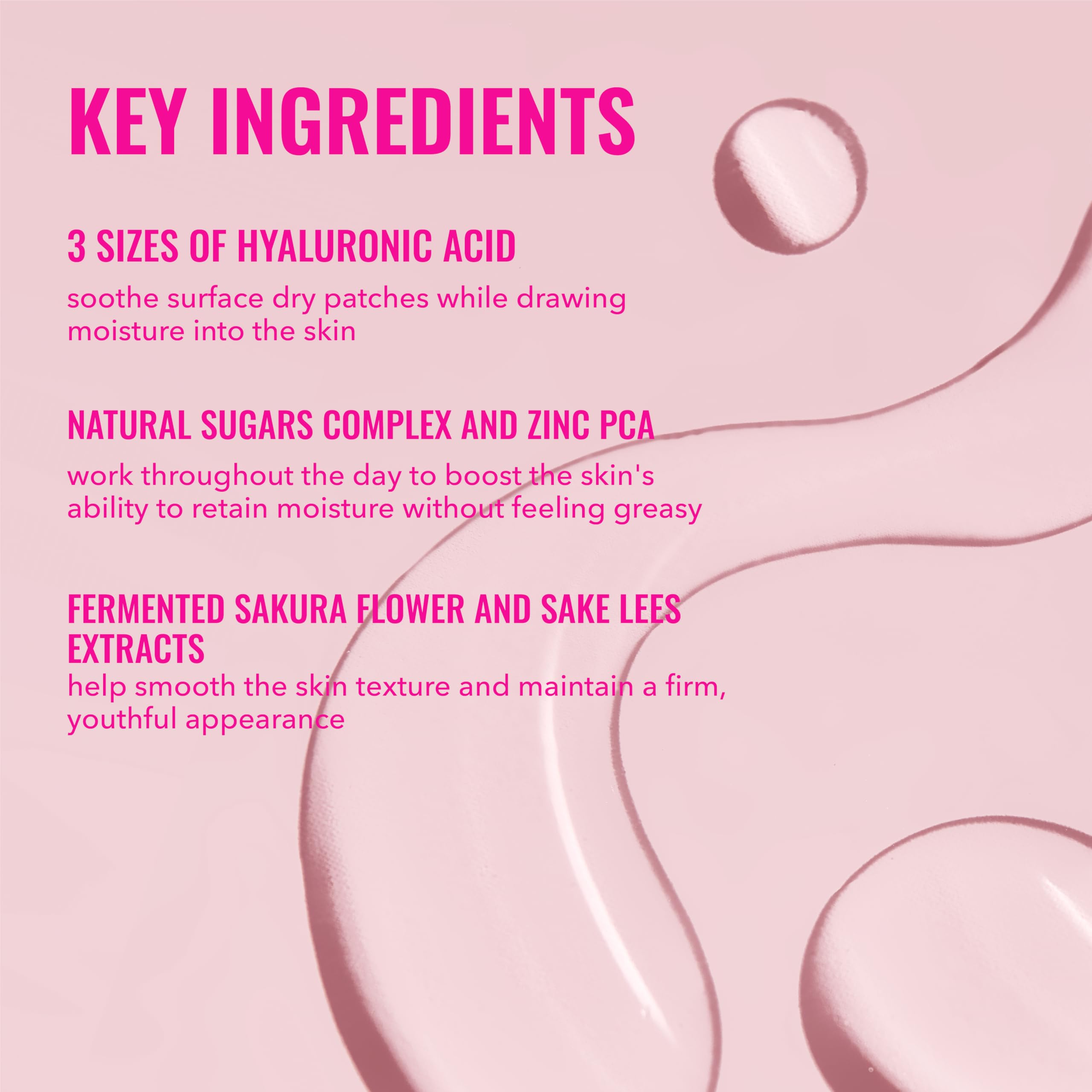 Good Molecules texture droplet illustrating lightweight, non-greasy hydration
