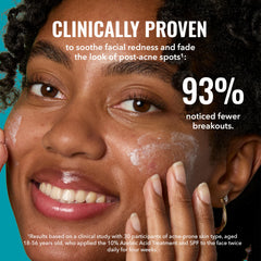 Good Molecules treatment applied to cheek demonstrating smoothing effect