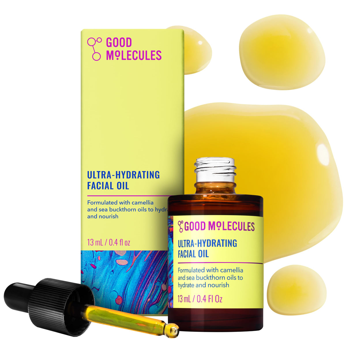 Good Molecules front packaging showing compact 13ml bottle and benefits
