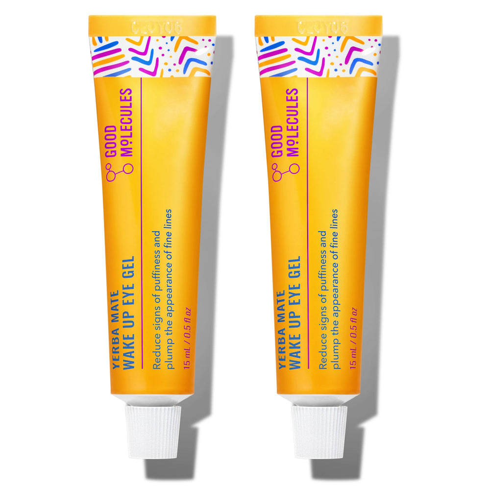 Good Molecules front packaging showing two 15 ml tubes and benefit of hydrated eyes