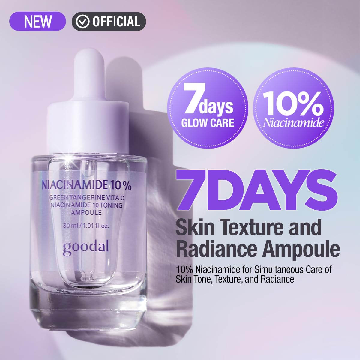 GOODAL close-up drop of ampoule texture highlighting smooth absorption benefit
