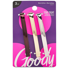 Goody barrettes front packaging showing three clips and compact convenience