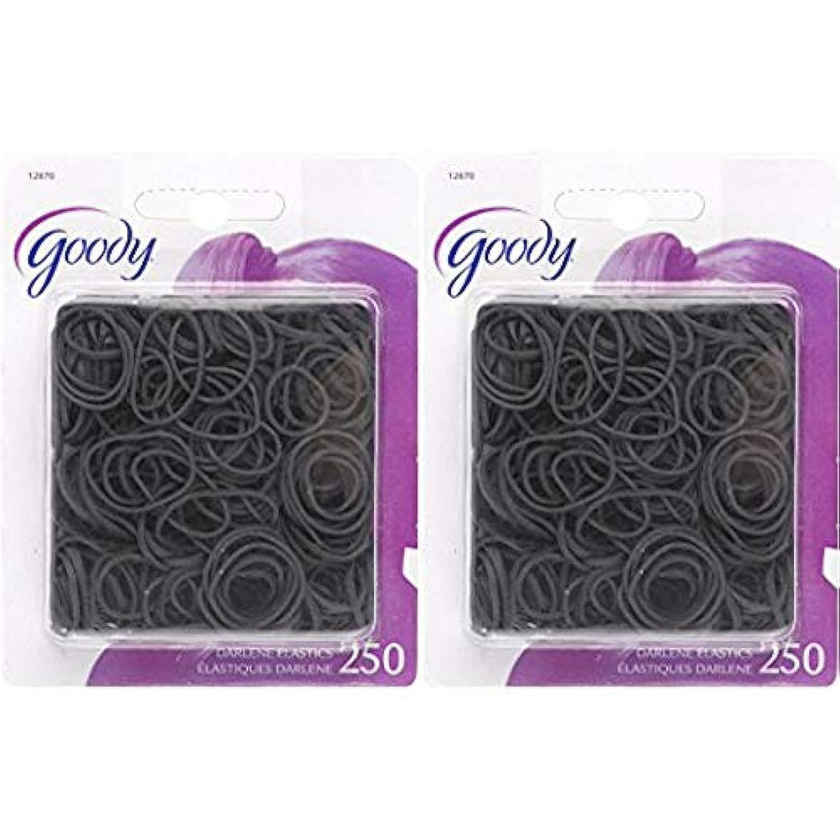 GOODY black mini rubberbands front pack showing quantity and value