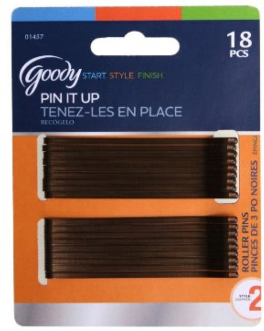 Goody brown bobby pins front packaging showing neat compact pack and secure hold
