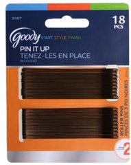 Goody brown bobby pins front packaging showing neat compact pack and secure hold