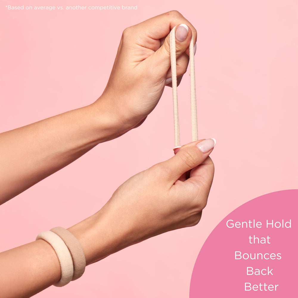 GOODY lifestyle shot blending elastics with blonde hair for discreet style