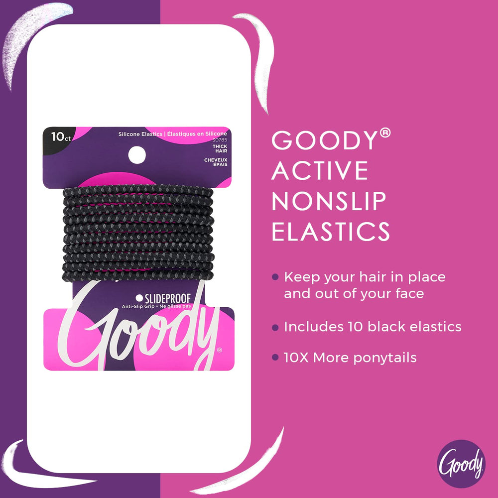 Close-up of Goody elastic texture highlighting anti-slip grip for all-day hold