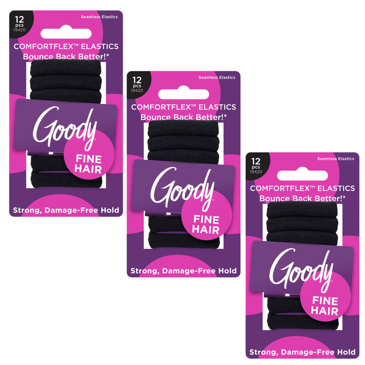 GOODY front packaging showing black ComfortFlex elastics and count