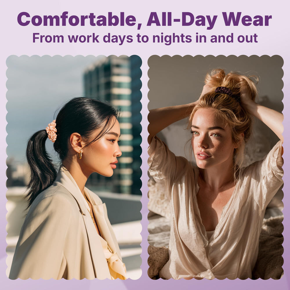 goody scrunchie securing a ponytail demonstrating secure hold benefit: no slipping