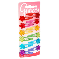 GOODY jeweled flower clip front view shows decorative sparkle and secure grip