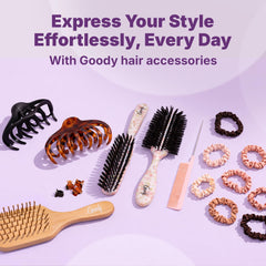 GOODY clip used during commute for quick, comfortable hair touch-up