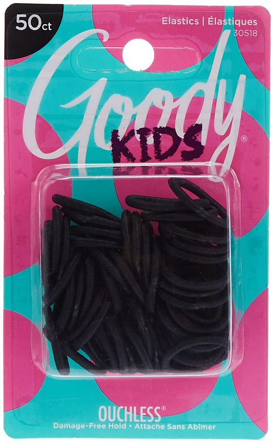 GOODY 50-count mini elastics front packaging showing assorted small bands and value pack benefit