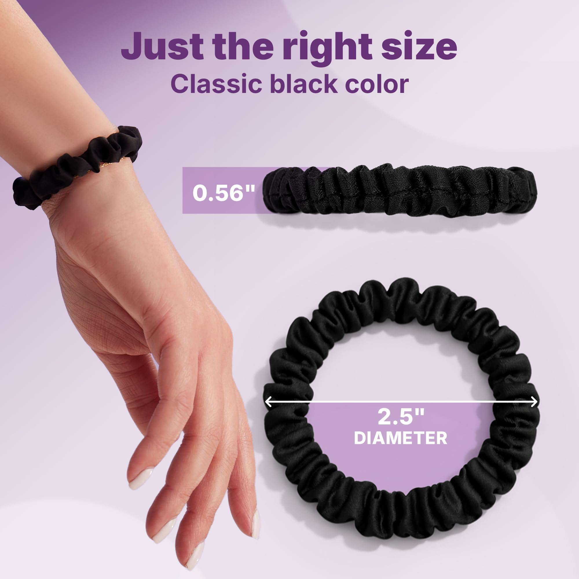 GOODY scrunchie holding a sleek ponytail showing secure hold without pulling or creases