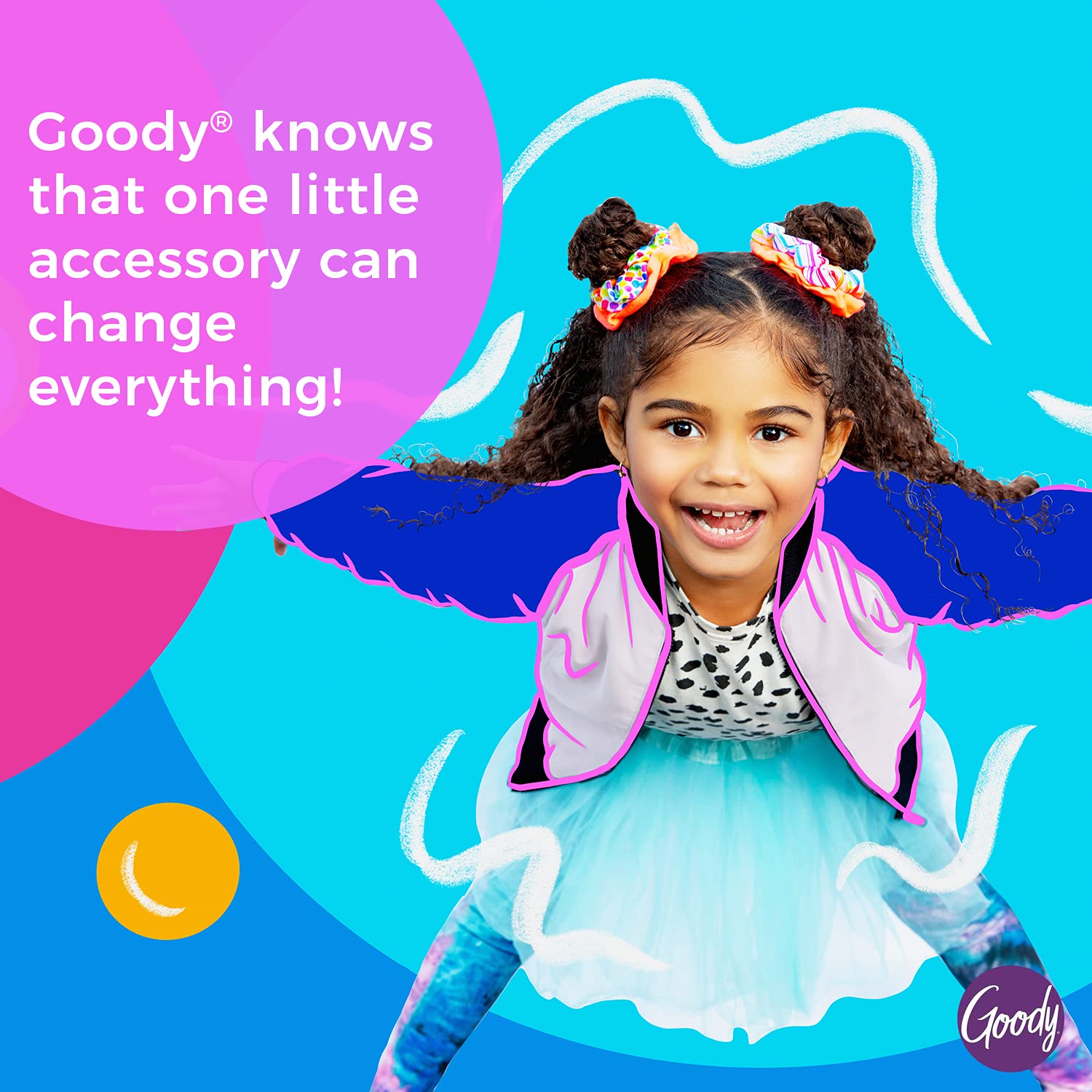 GOODY headband next to a ruler showing size and comfortable fit for children's heads