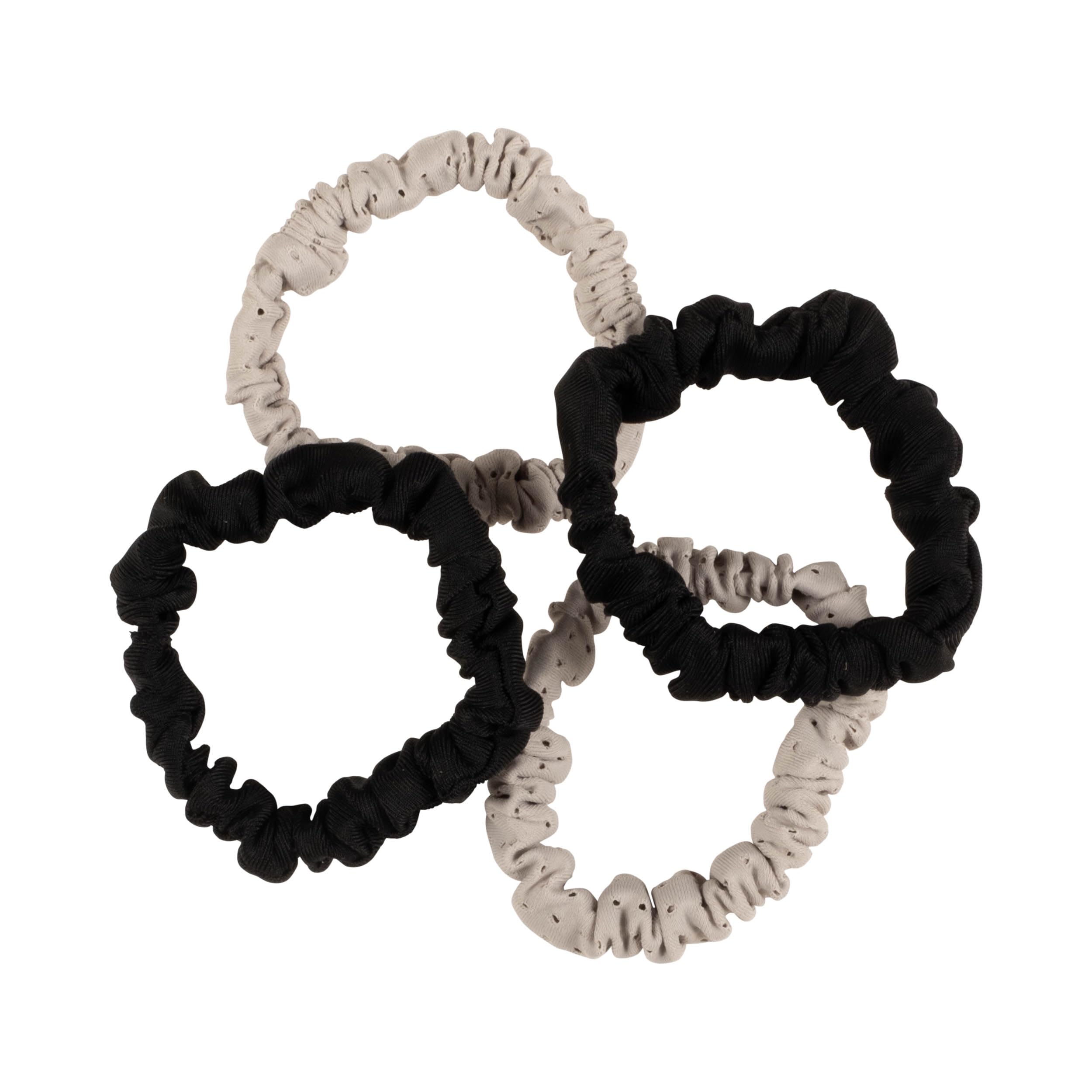Goody scrunchies in-use during workout providing secure, no-slip hold